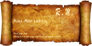 Rau Marietta névjegykártya
